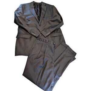 Lauren Ralph Lauren 2 Piece Total Comfort Suit Pinstripe 46L Jacket 38x30 Pants